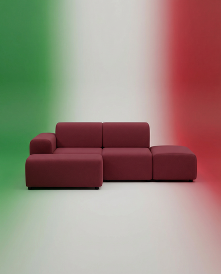 Italiano Divano angolare modulare Nina a 4 posti con funzione letto