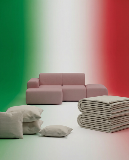 3 in 1 set Italiano Divano angolare modulare Nina a 4 posti con funzione letto