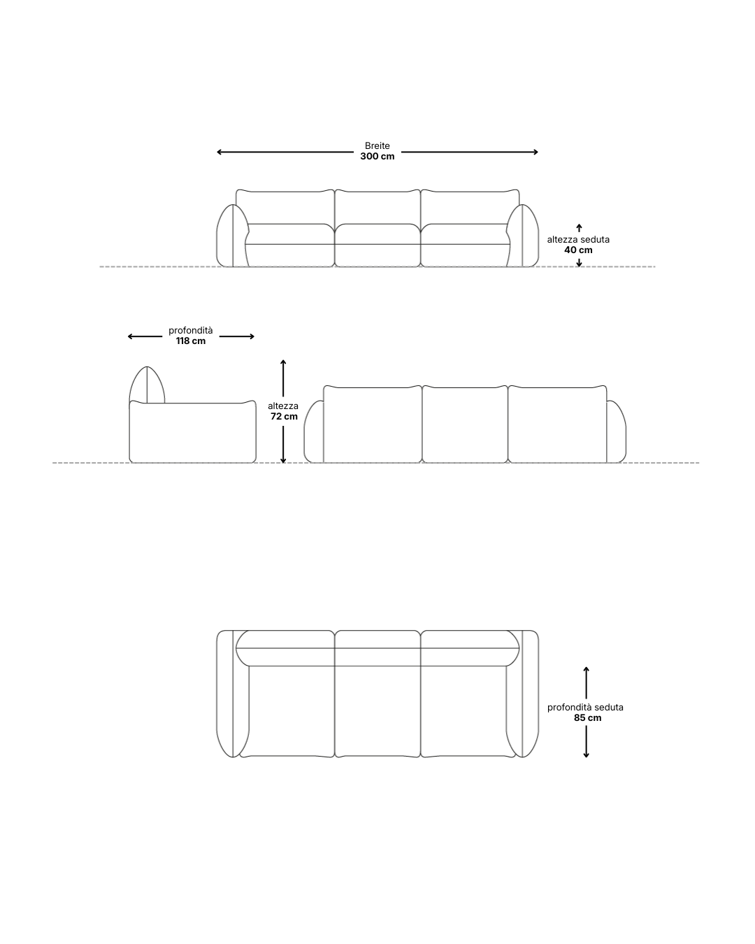 Fabric covering - Luma 3-Seater Modular Sofa with Bed Function