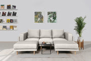 Modulares Sofa Donna U mit Schlaffunktion - Creme-Mollia - Livom