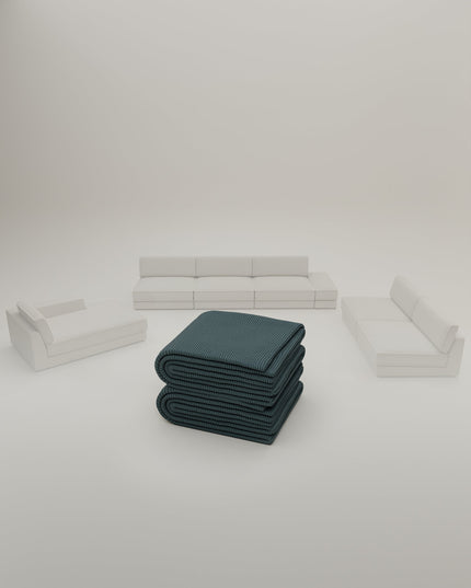 Rivestimento in tessuto - Divano modulare Terra a U / Salotto con funzione letto